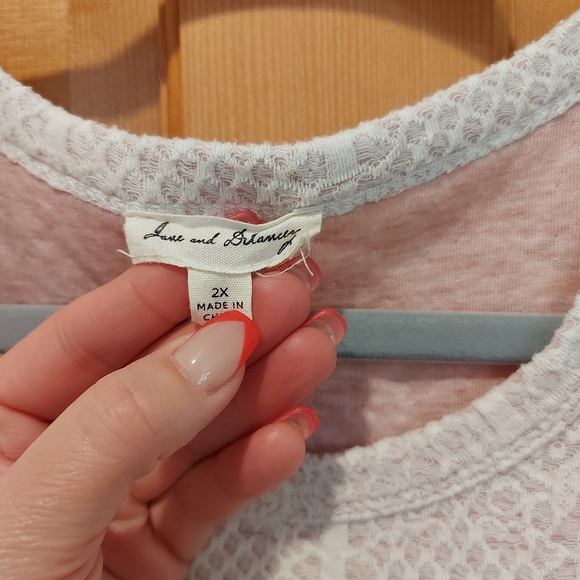 Cream lace overlay top blouse tunic 2X - Picture 6 of 8